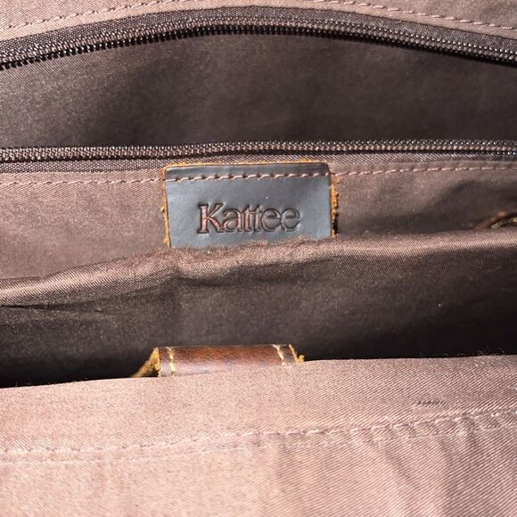 Kattee Brown Leather Briefcase - Picture 7 of 9